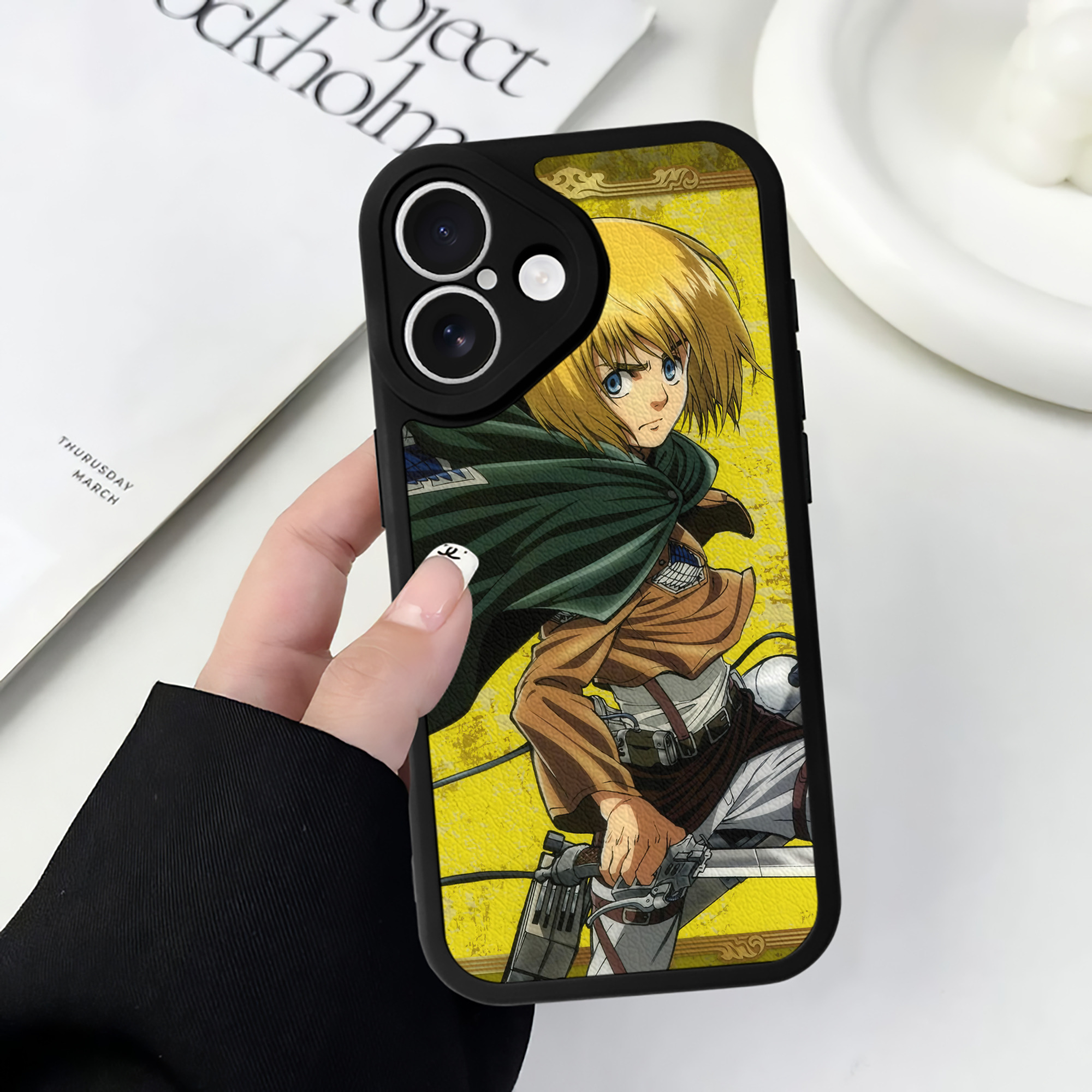（画像用） 進撃の巨人 Attack on Titan 【iPhone 16シリーズ対応】シリコンスマホケース（レザー調） 材質：シリコン